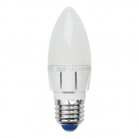 Лампа светодиодная LED-С37- 6W/NW/E27/FR/DIM/ALP 01 WH. Матовая свеча. Цвет свечения белый. Серия Palazo (диммер)