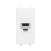 Розетка компьютерная RJ-45 1 модуль без шторки, 5е, "Avanti", "Белое облако"