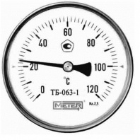 Термометр бимет. 1/2 d=63,шток-60мм. с лат. термогильз t-160 C ТБ-063-1