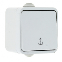 Кнопка звонка ЭКФ Прага 1кл. 10А IP44 белый